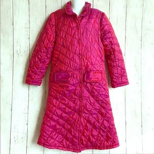 April Cornell Raspberry Pink Quilted Long Coat